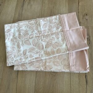 VTG New Set 2 Standard Pillowcases Pale Pink Leaf Print JC Penney Cotton Blend